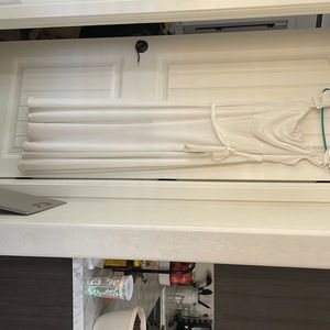 White maxi dress with slit leg